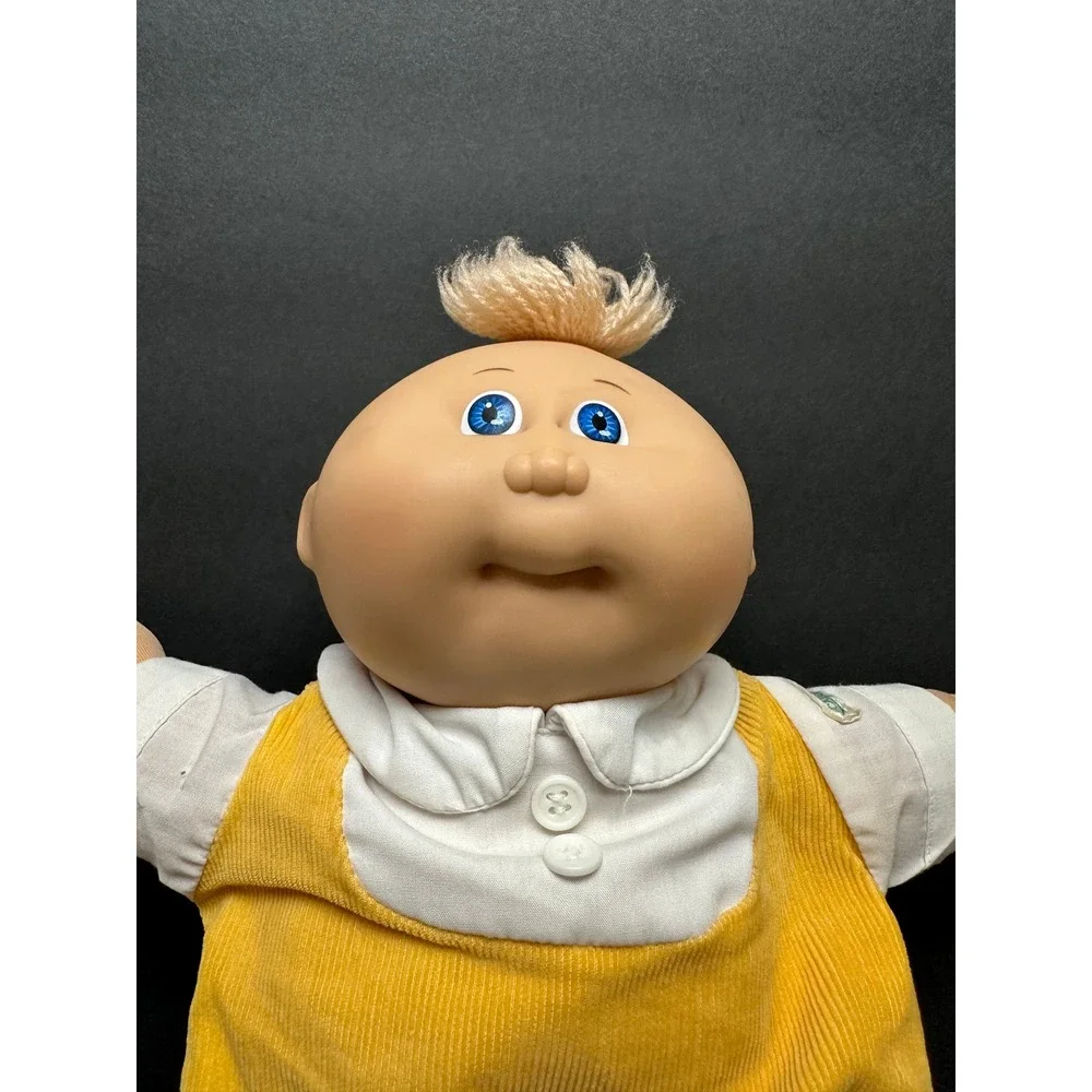 Cabbage Patch Kids Doll Yellow Corduroy Romper Elephant Blue Eyes 1985 Coleco